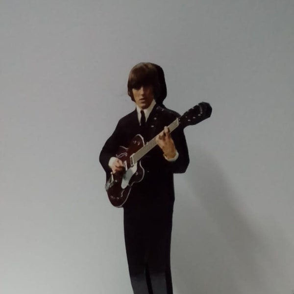 GEORGE HARRISON The Beatles DISPLAY 20 cm Statuette debout Mdf découpé poupée jouet bureau décor cd