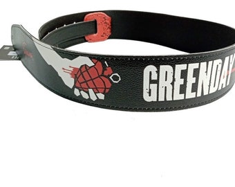 GREEN DAY Guitar or Bass STRAP -- Eco Leather -- Adjustable !!!