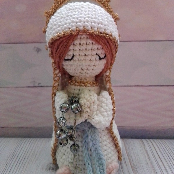 Amigurumi OUR DAME von LOURDES 7 "Handmade Gefüllte Häkeln Spielzeug Plüsch-Puppe Abbildung Jungfrau