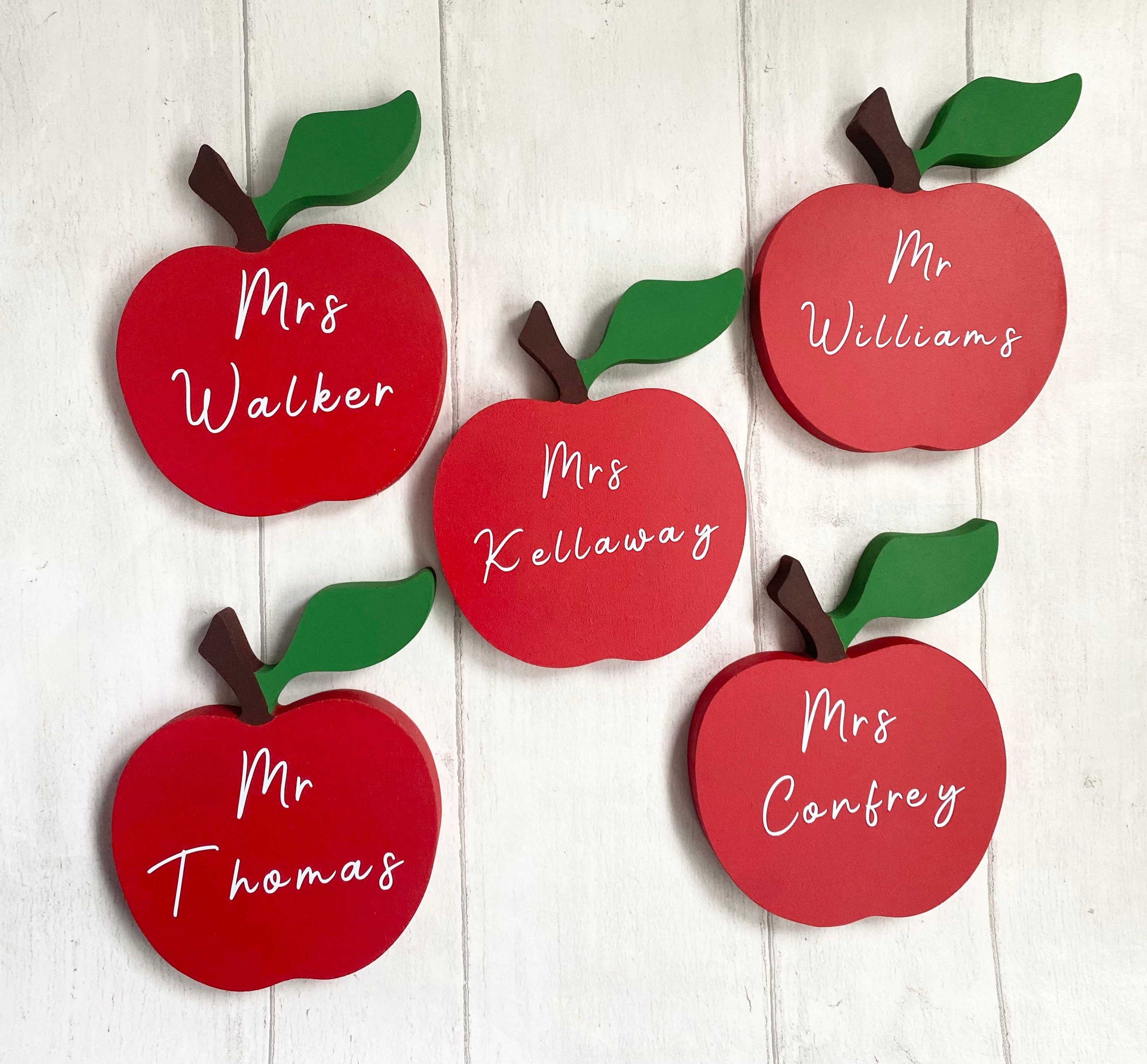 Wooden Personalised Apple for Teacher or Back to School Gift Etsy