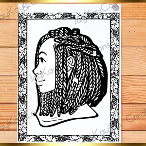 26 Printable Afro Portrait Coloring Book 8x10 Afro Coloring - Etsy