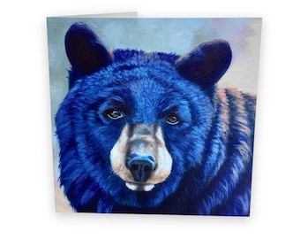 Biglietto d'auguri con orso nero - Biglietto di auguri con orso - Illustrazione di un orso carino - Dipinto di un orso nero - Arte dell'isola di Vancouver - Regali con orso - Biglietto d'auguri con orso - Biglietto di auguri con orso