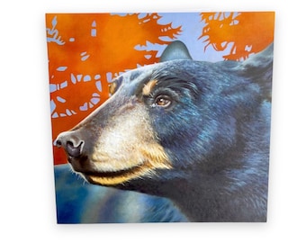 Black Bear Card- Bear Greeting Card- Cute Bear Art- Black Bear Painting- Vancouver Island Art- Bear Gifts- Bear Art Card- Bear Greeting Card