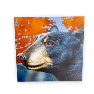 Carte d’ours noir- carte de vœux d’ours- art d’ours mignon- peinture d’ours noir- art de l’île de Vancouver- cadeaux d’ours- carte d’art de l’ours- carte de vœux d’ours