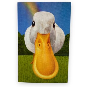 Carte drôle de canard arc-en-ciel- Carte de canard idiot- Art du canard- Peinture de canard- Carte d’anniversaire de canard- Cartes d’art drôles- Cartes de vœux amusantes- Œuvres d’art de canard