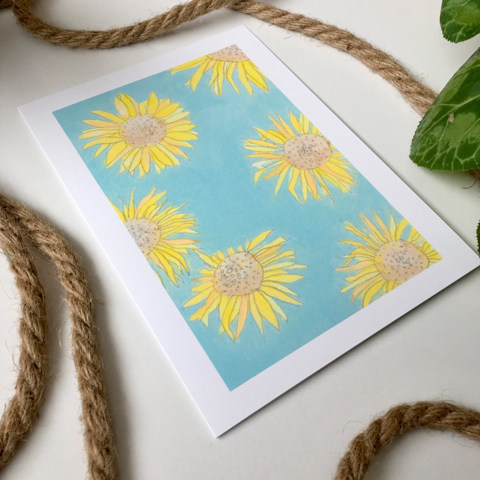 Sunflower Card Blank Note Card Greeting Card Birthday Card | Etsy