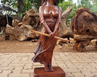 Hand Carved Solid Wooden Artwork Nude Woman Body Statue Home and Room Decoration, Female body art, Luxury Bedroom decoration, Customize