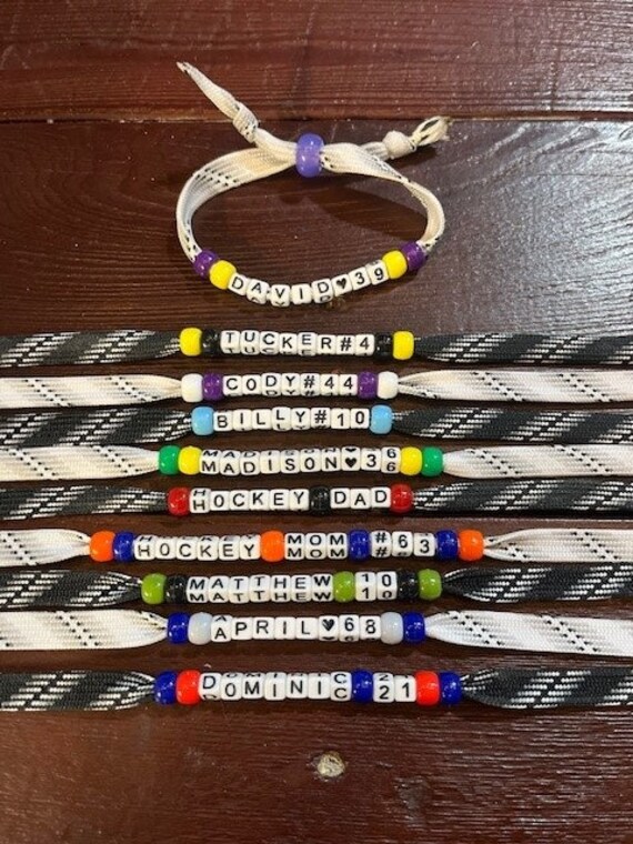 Custom hockey lace bracelets sale