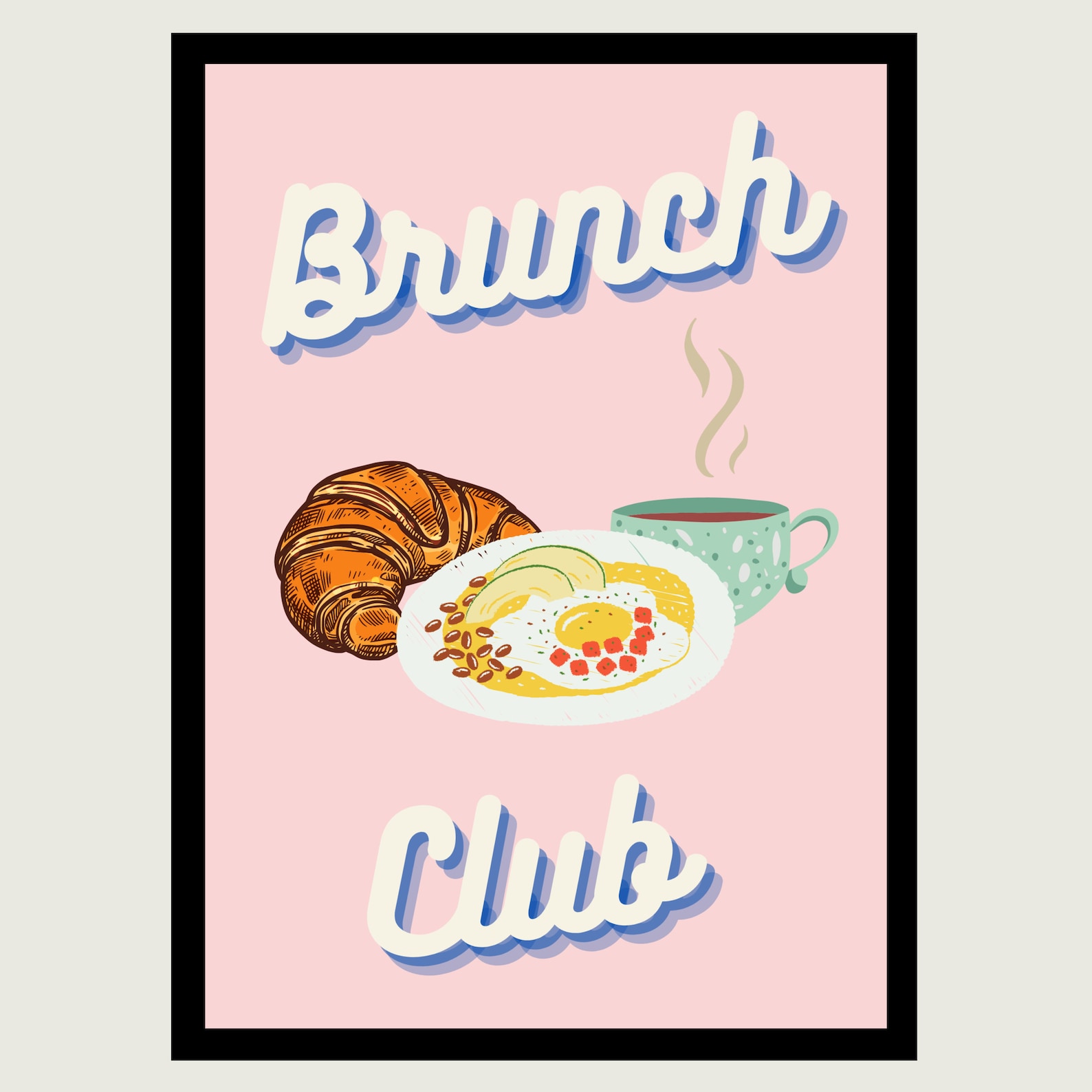 Brunch Club A4 Downloadable Poster Print Brunch Club Quote Etsy