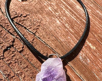 Raw Amethyst Crystal Necklace