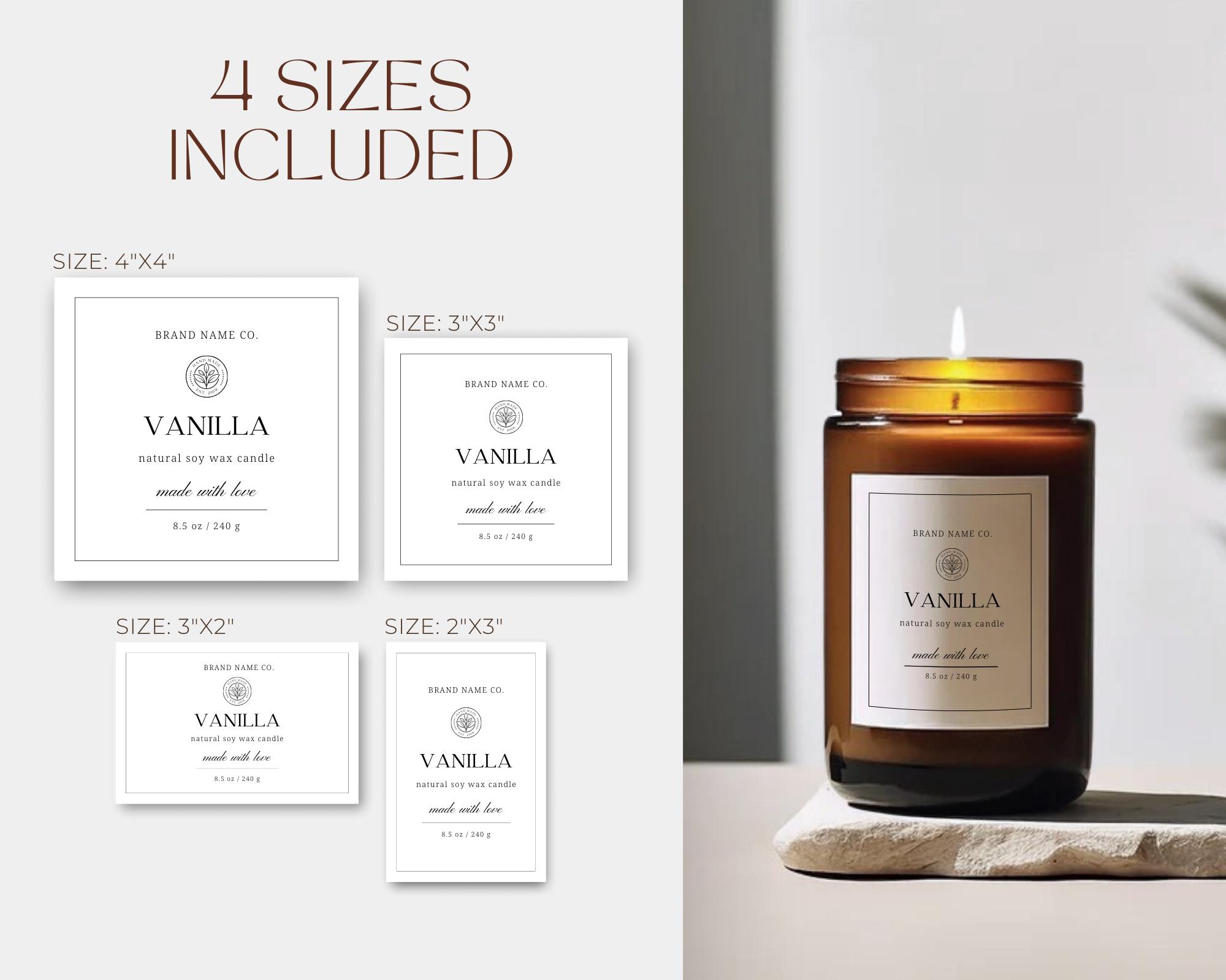 Editable Candle Label Templates, Custom Candle Packaging, DIY Candle ...