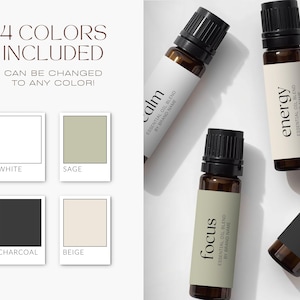 Editable Roller Ball Label Template, 10ml Essential Oil Bottle Label, DIY Cosmetic Packaging, Product Label Design, Printable Canva Template image 4