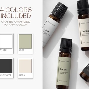 Editable Roller Ball Label Template, 10ml Essential Oil Bottle Label, DIY Cosmetic Packaging, Product Label Design, Printable Canva Template image 4