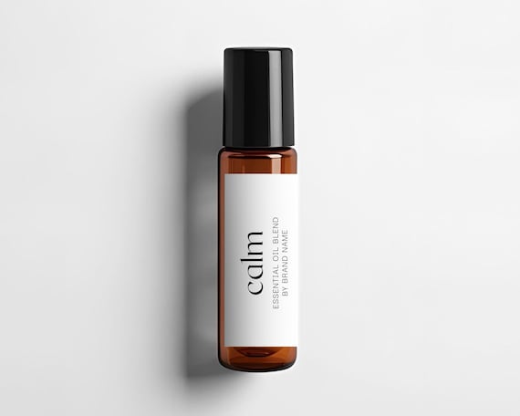Editable Roller Ball Label Template, 10ml Essential Oil Bottle Label, DIY Cosmetic Packaging, Product Label Design, Printable Canva Template