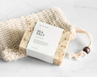 Editable Soap Bar Label Template, Vertical Wrap Around Label, Custom Soap Packaging, DIY Product Label Design, Printable Canva Template
