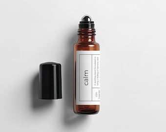 Editable Roller Ball Label Template, 10ml Essential Oil Bottle Label, DIY Cosmetic Packaging, Product Label Design, Printable Canva Template
