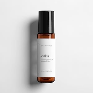 Editable Roller Ball Label Template, 10ml Essential Oil Bottle Label, DIY Cosmetic Packaging, Product Label Design, Printable Canva Template