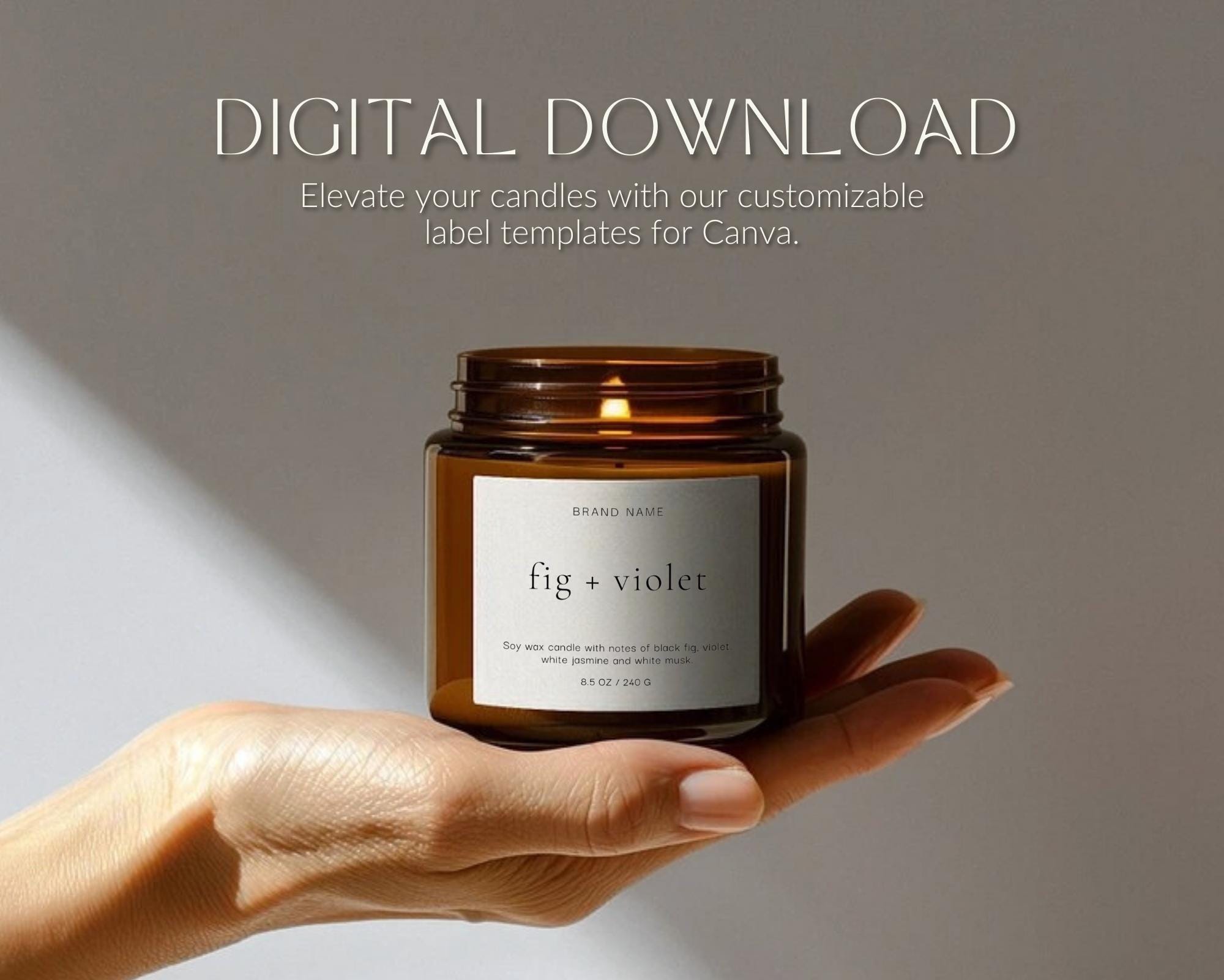 Editable Candle Label Templates, Custom Candle Packaging, DIY Candle ...