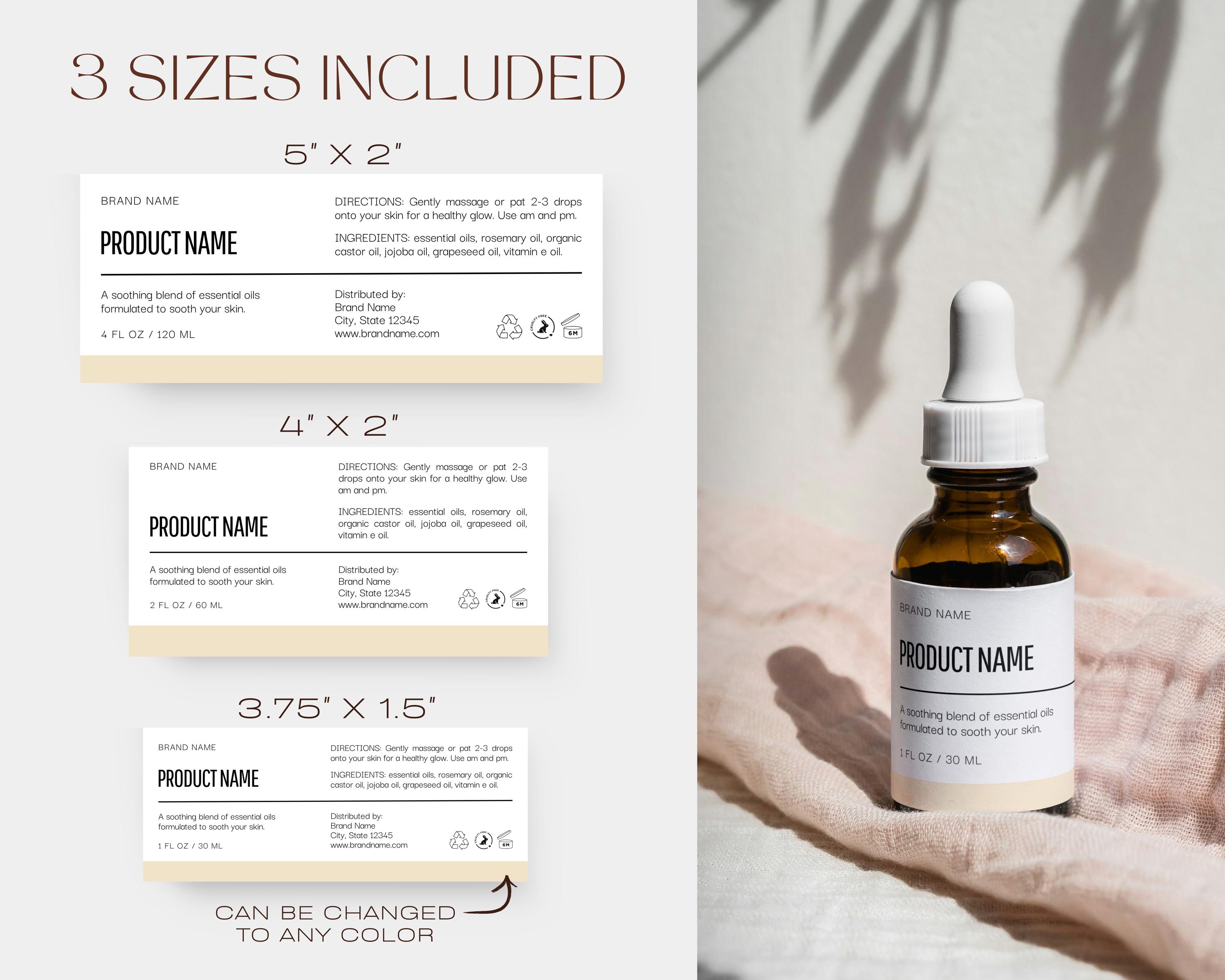 Dropper Bottle Label Template: Editable Essential Oil Packaging, Canva ...
