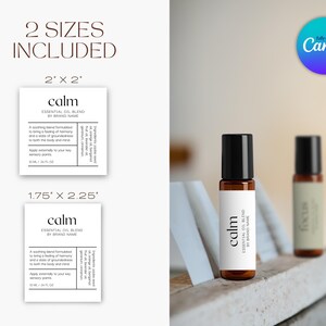 Editable Roller Ball Label Template, 10ml Essential Oil Bottle Label, DIY Cosmetic Packaging, Product Label Design, Printable Canva Template image 5
