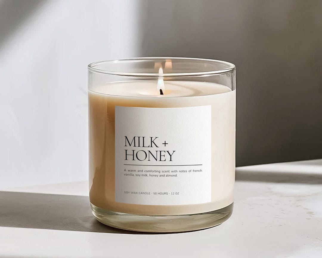 Candle Wrapper Label Editable Candle Label Template, Custom Candle Packaging, DIY Candle ...