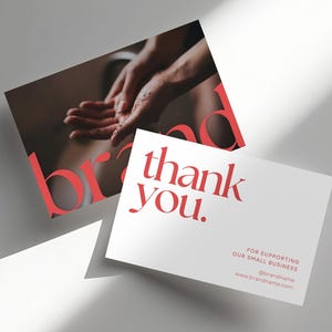 Bearbeitbare Geschäft Dankeskartenvorlage, Benutzerdefinierte Dankeskarte, Markenverpackungskarte, druckbare Canva-Vorlage, digitaler Download