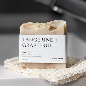 Editable Soap Bar Label Templates, Horizontal Wrap Around Label, Custom Soap Packaging, DIY Product Label Design, Printable Canva Template