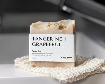 Editable Soap Bar Label Templates, Horizontal Wrap Around Label, Custom Soap Packaging, DIY Product Label Design, Printable Canva Template