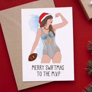 Taylor Swift / Tarjeta de felicitación navideña divertida dibujada a mano