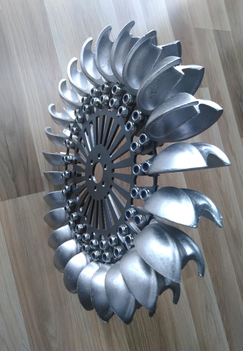 Roue De Turbine Pelton 390 Mm – 24 Cuillères Assemblées – Modèle PWTA390-05