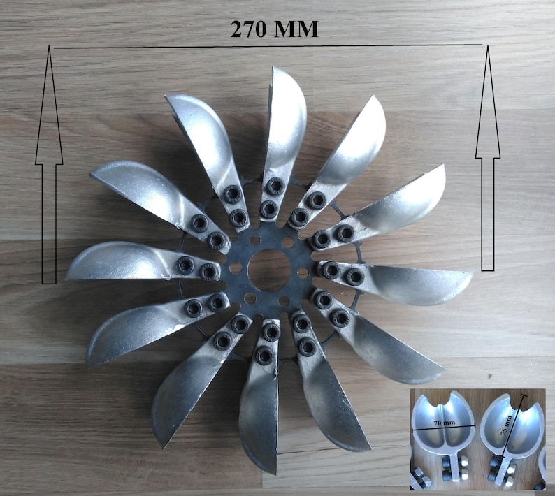 Roue Pelton 260 Mm – 25 Cuillères – Modèle PWTP260-05 – Pour Turbine Hydraulique