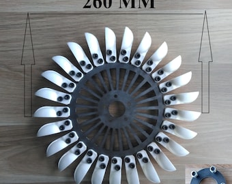 Roue de turbine en Pelton, 24 cuillères assemblées 390 mm