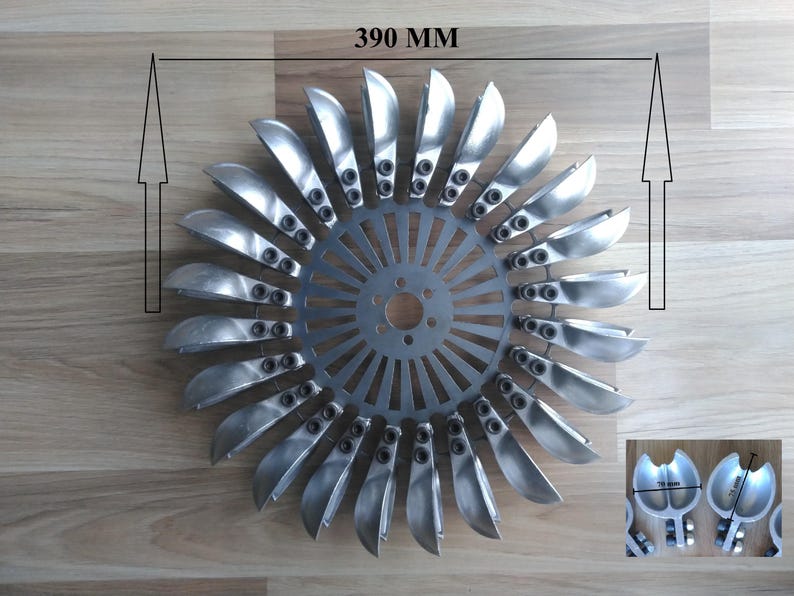 roue Pelton ou turbine Pelton du nom de l'ingénieur américain Lester
