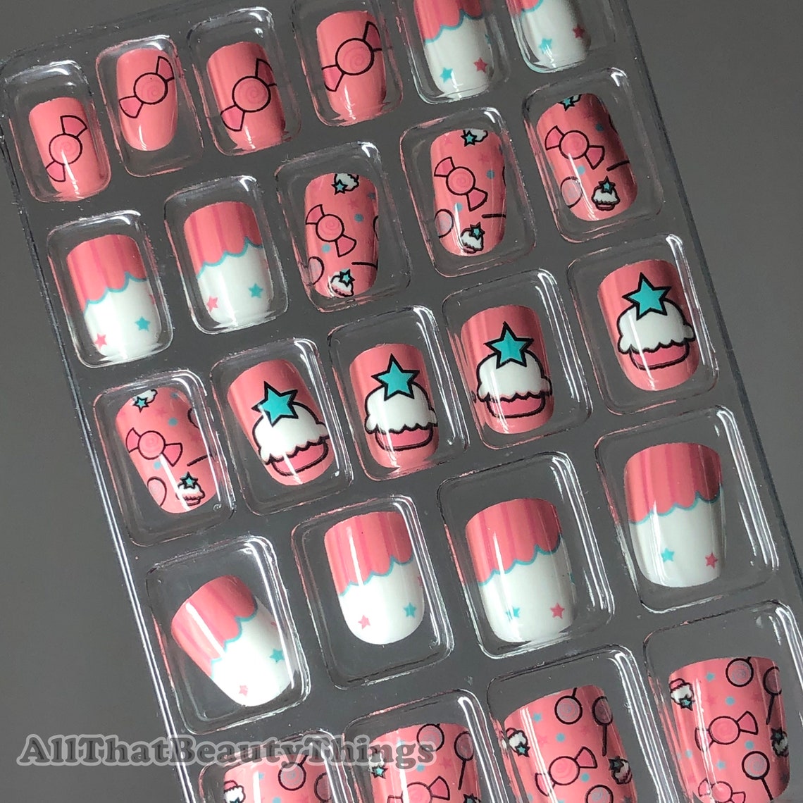 Kids 24Pcs Press On Nails / Fake Nails for Kids / Small Press | Etsy