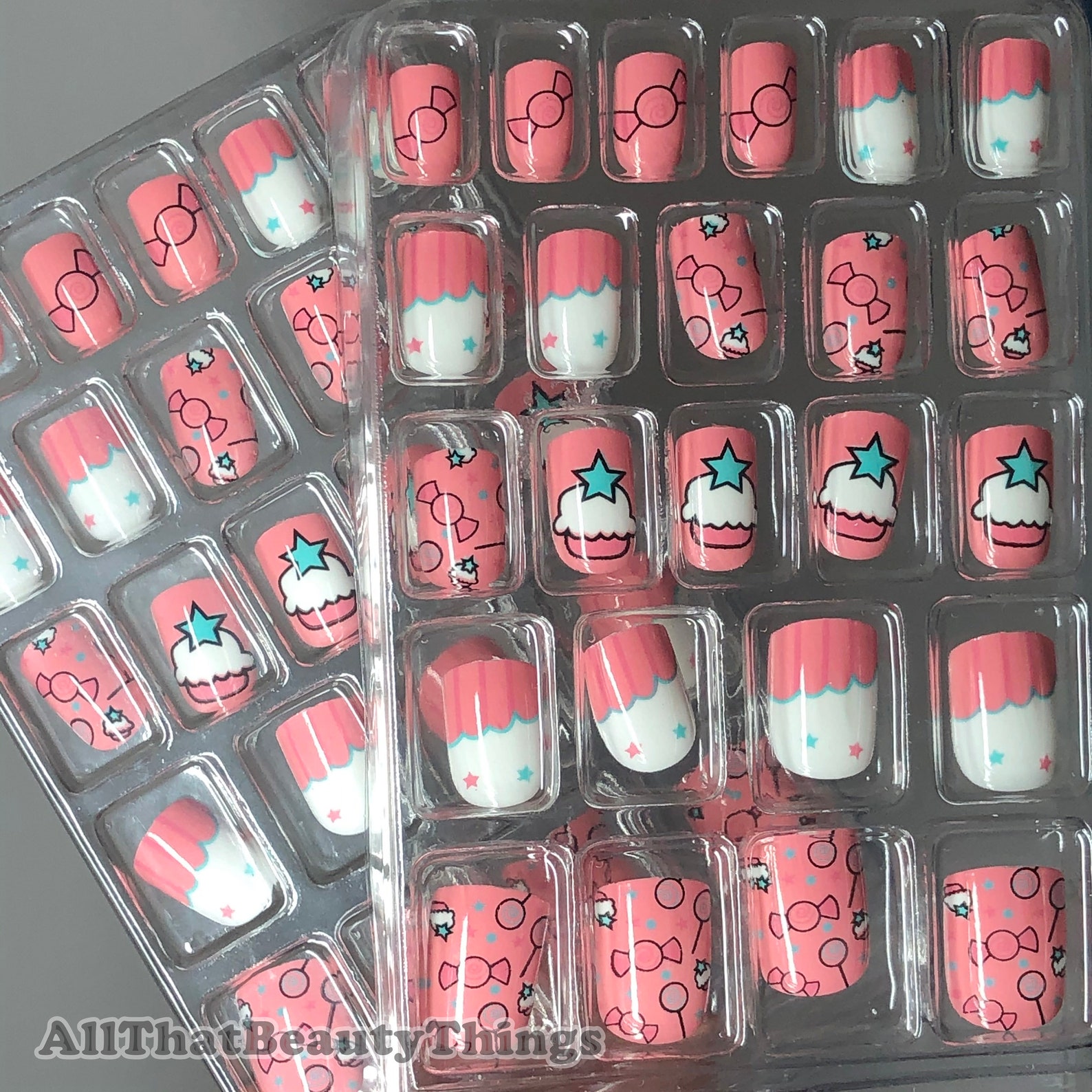 Kids 24Pcs Press On Nails / Fake Nails for Kids / Small Press | Etsy