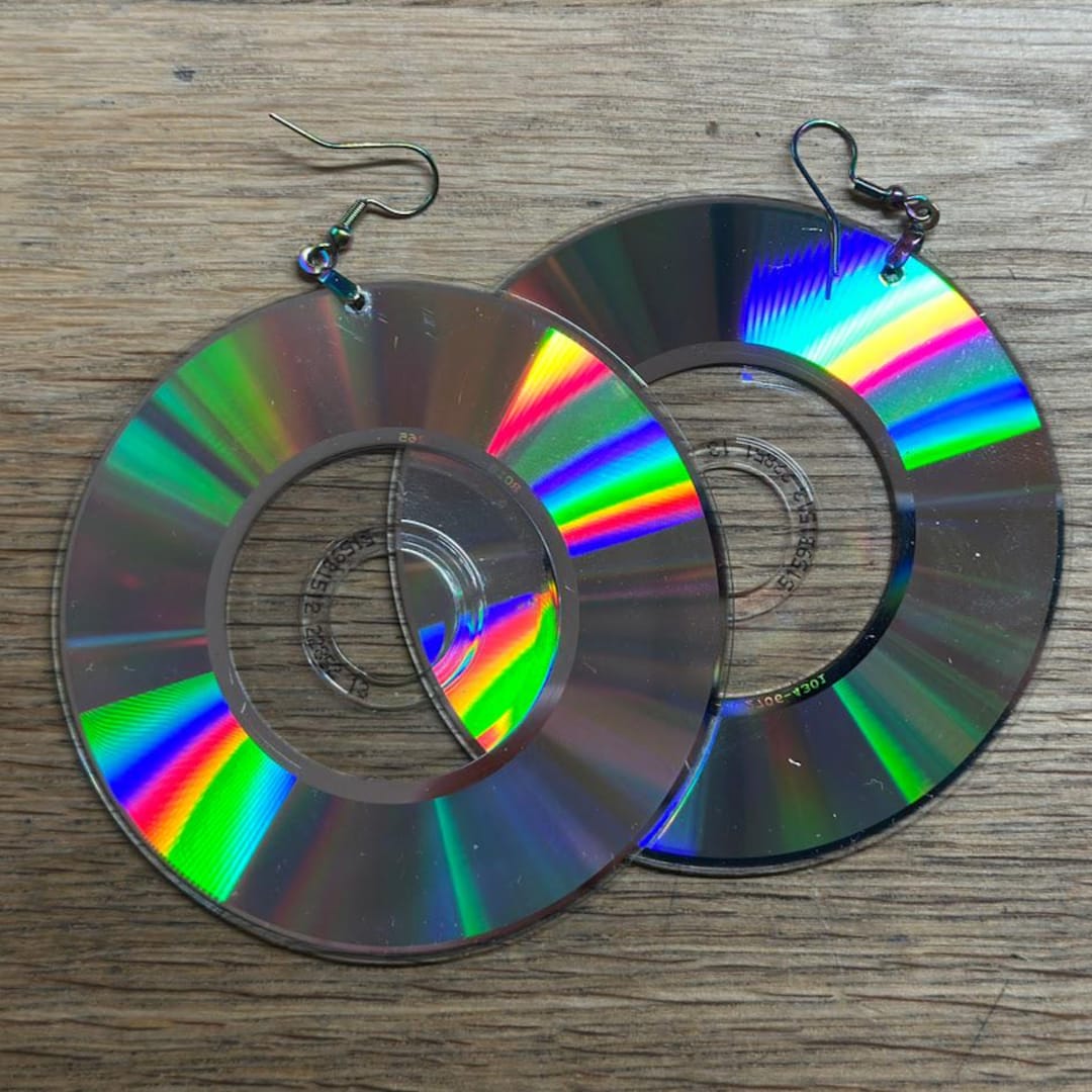 Retro Mini DVD Earrings - Handmade, Original Steampunk Cyberspace ...
