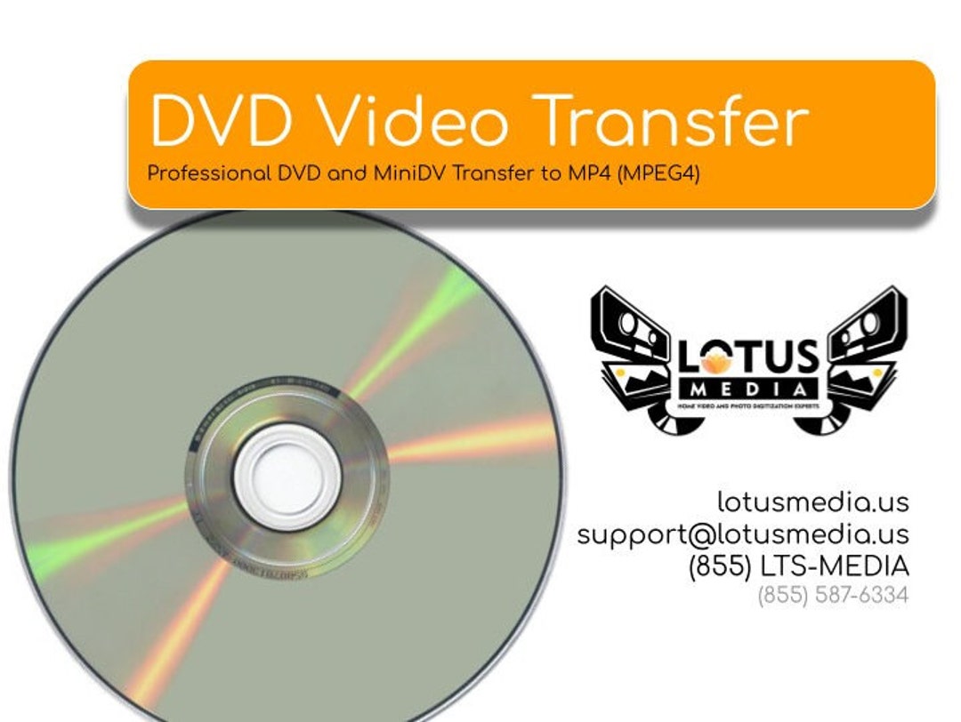DVD and Mini DVD Transfer Service, Digitization to Digital MP4 MPEG4 File Etsy