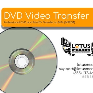 DVD (and Mini DVD) Transfer Service, Digitization to Digital MP4 (MPEG4) file