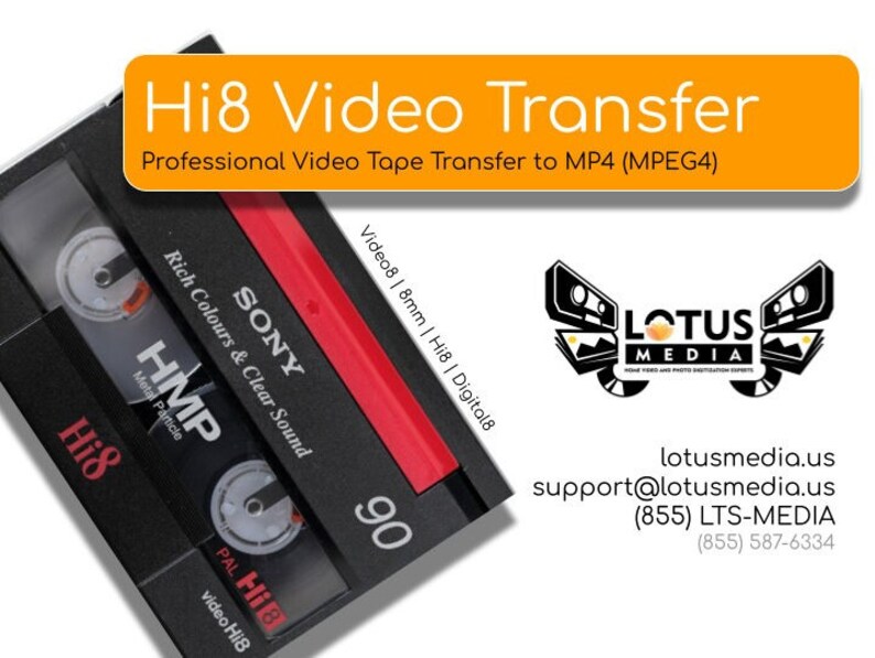 Video8, Hi8, Digital8, 8mm Video Tape Transfer Service, Digitization to