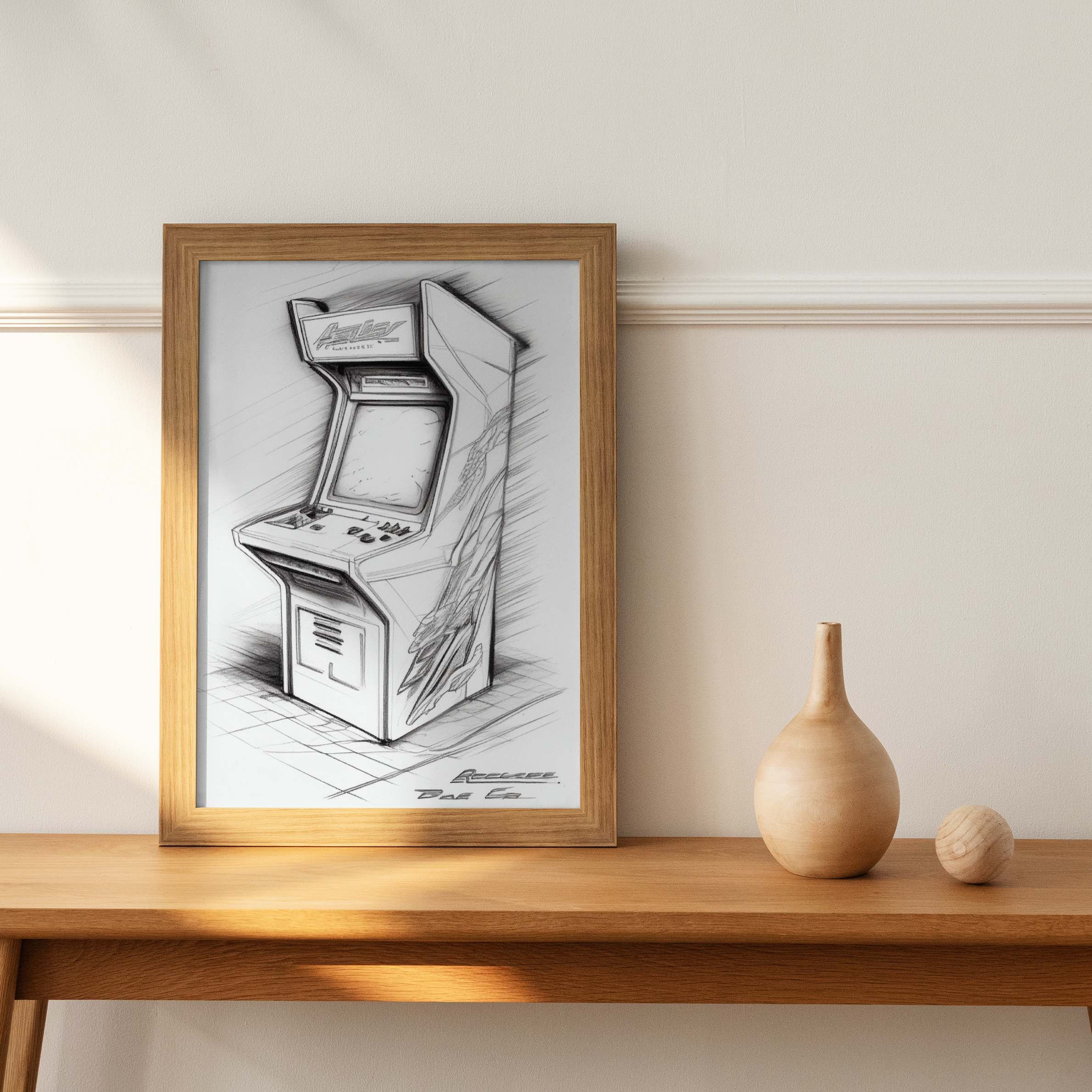 Arcade Cabinet Machine Sketch Living Room, Game Room, Dorm, Office ...