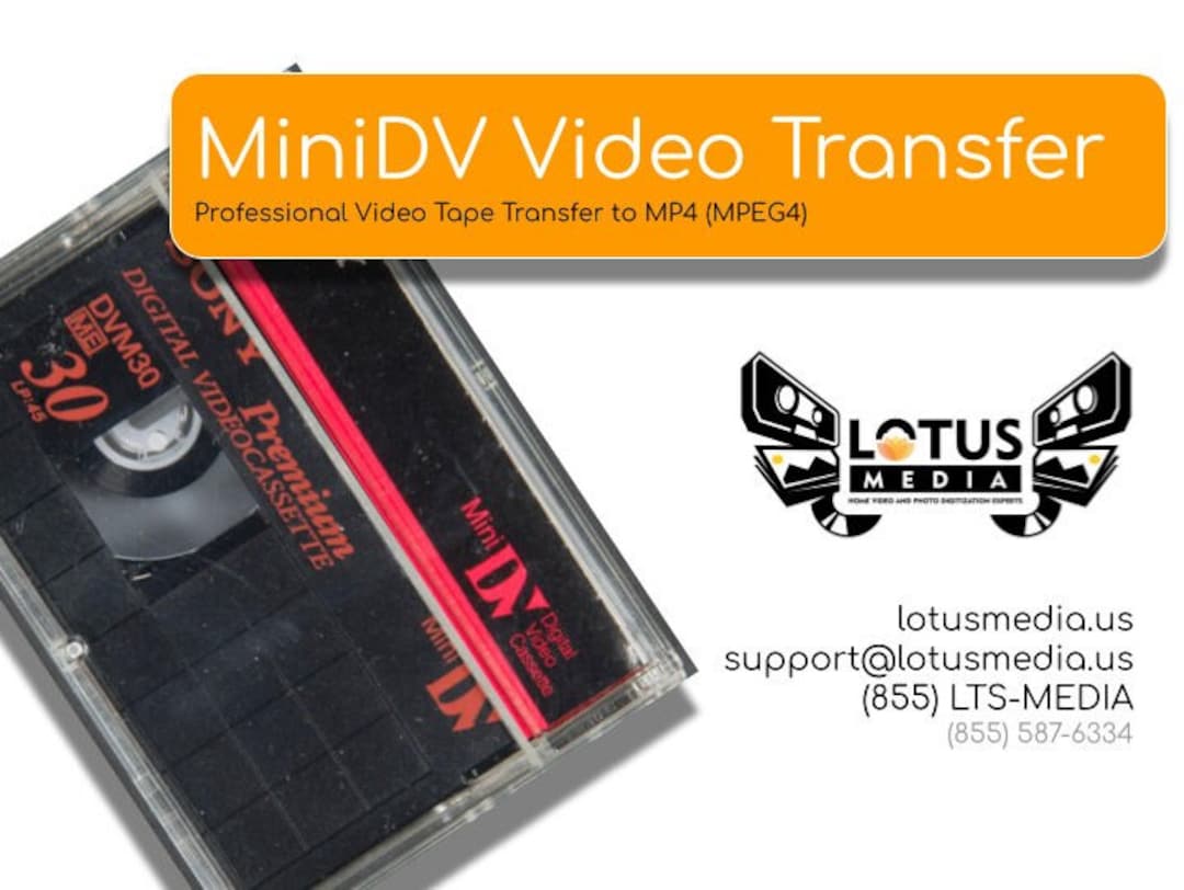 Minidv mini DV Video Tape Transfer Service, Digitization to Digital MP4