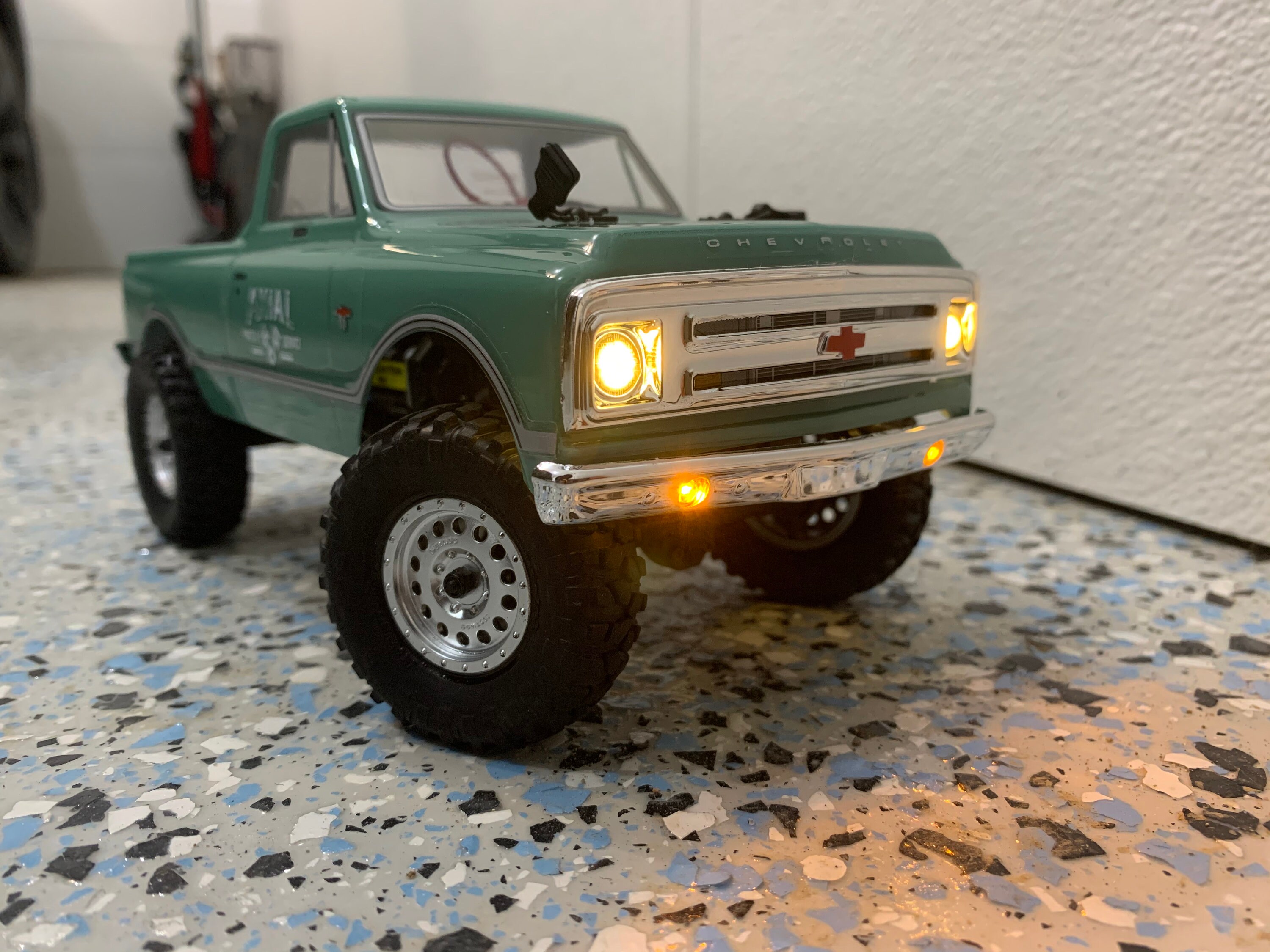 Axial SCX24 Front Bumper LED Headlights Chevy C10 Fog Lights Etsy