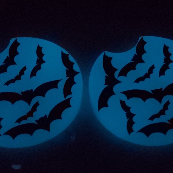 Glow in the dark bat car coasters