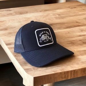 UTV Trucker Hat With Wild And Free Patch Black on Black Mesh