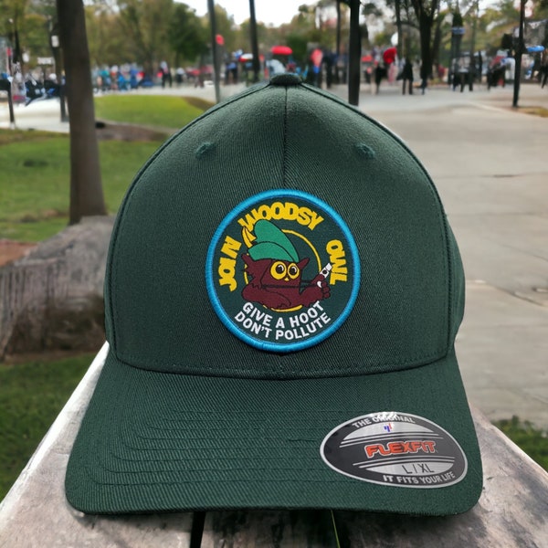 Woodsy Owl Fitted Hat With Woven Patch