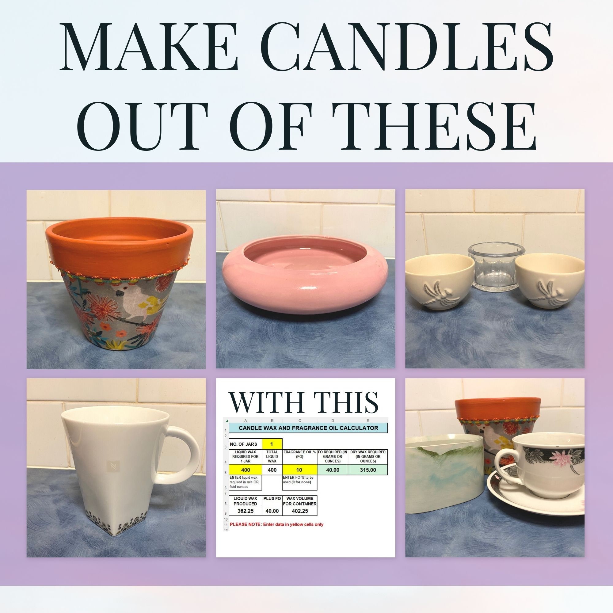 Candle Wax and Fragrance Oil Calculator UPDATED Now Includes Candle