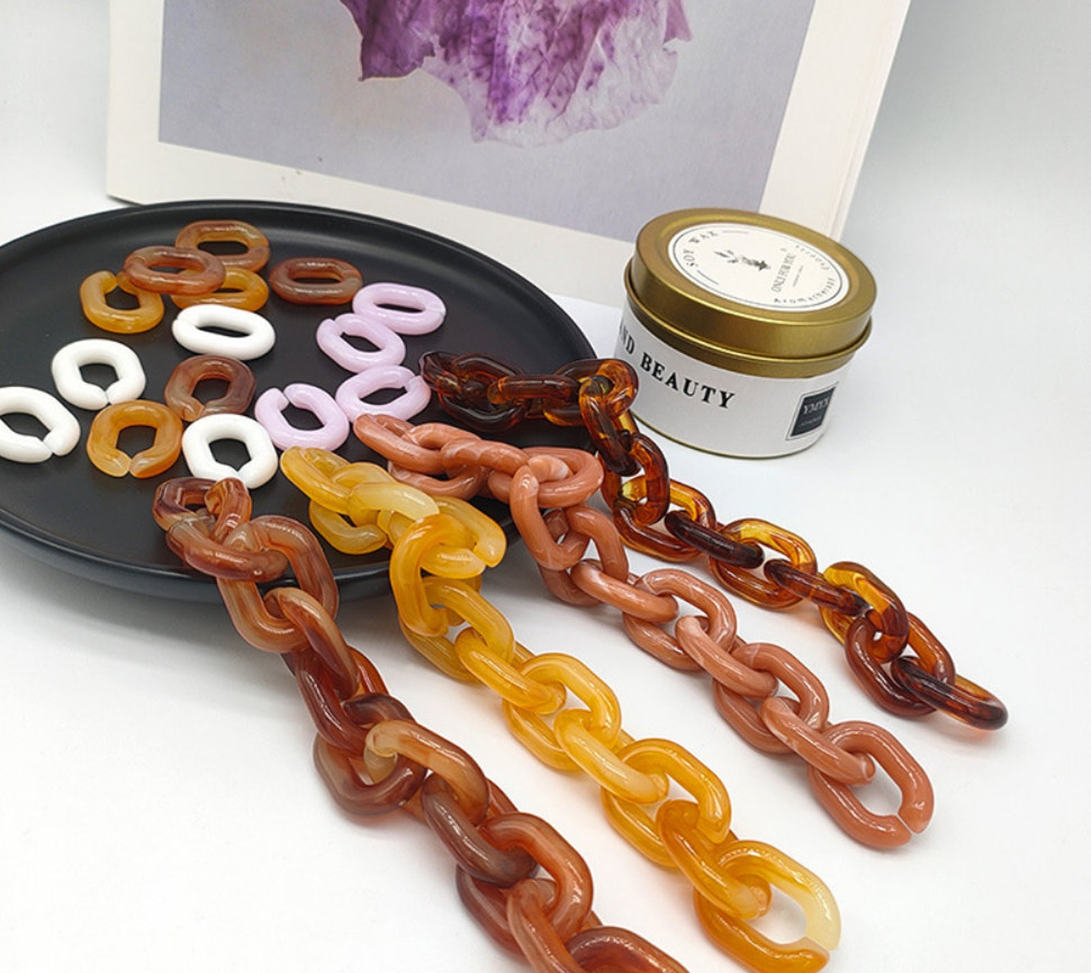 100pcs/acrylic Chain Link/1723mm Acrylic Chain/acrylic Open Etsy