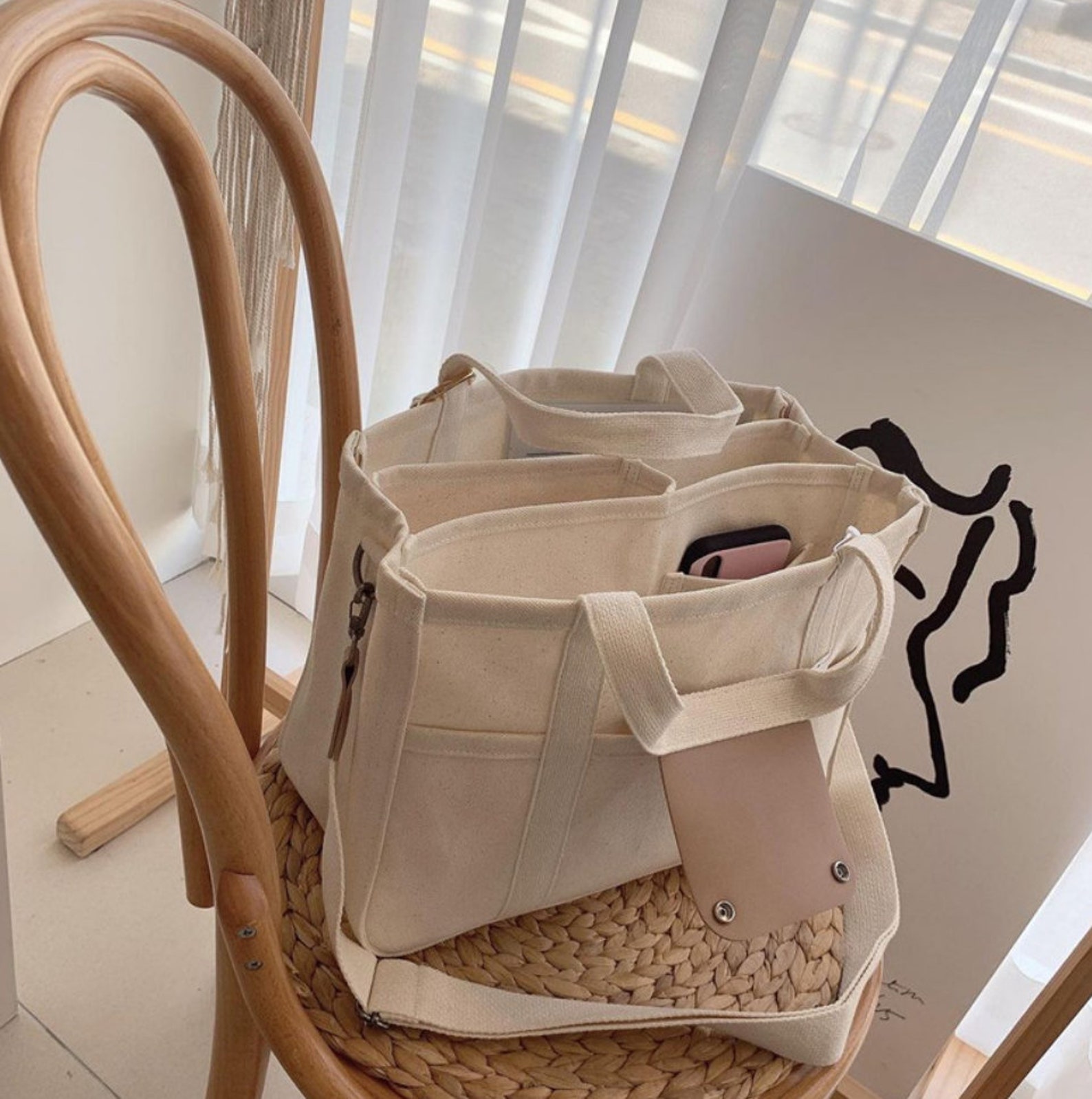 Largecapacity Canvas Bag/tote Bag/shoulder Bag/simple Canvas Etsy