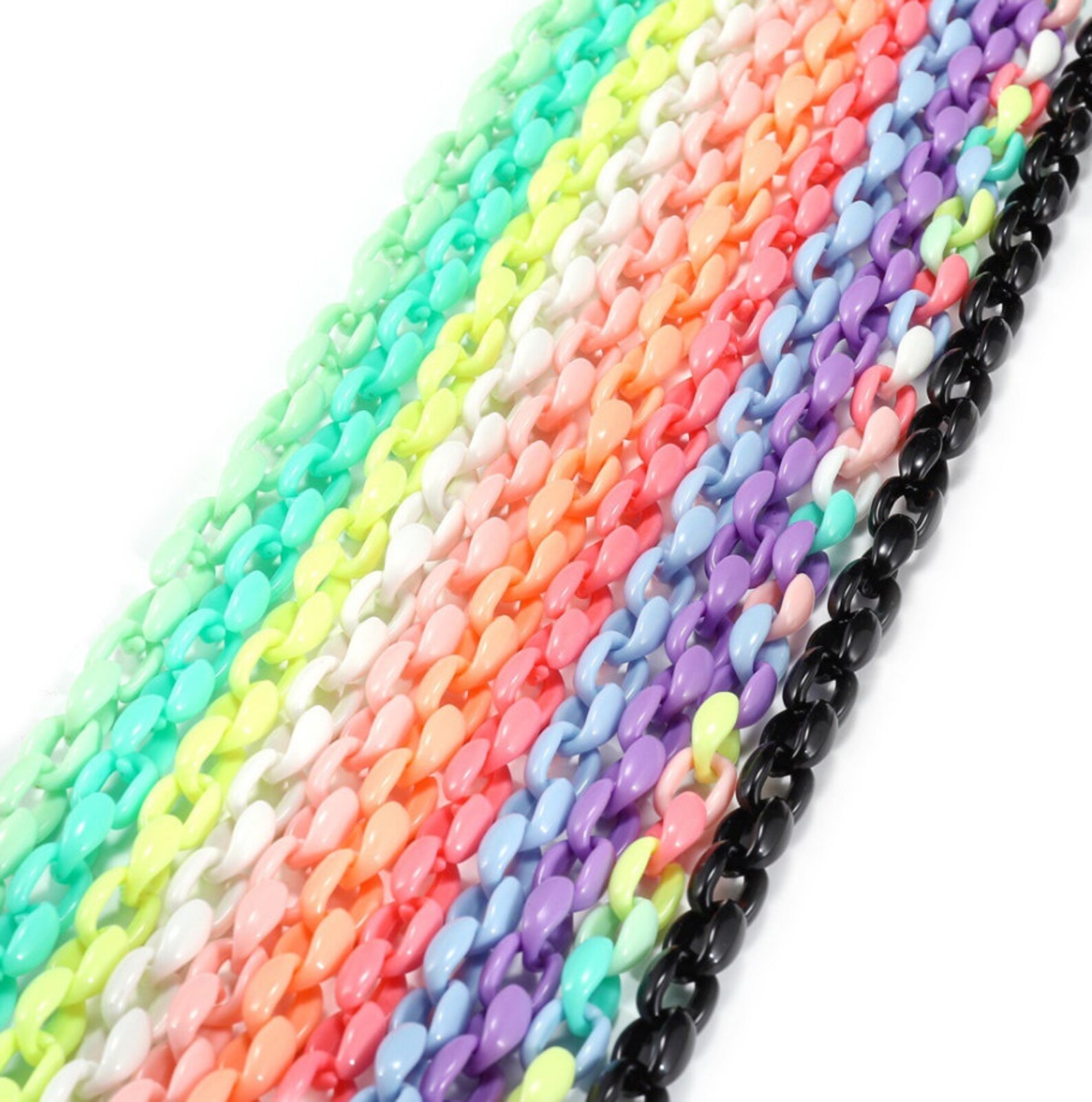 50pcs/acrylic chain link/11mm acrylic chain/acrylic open Etsy