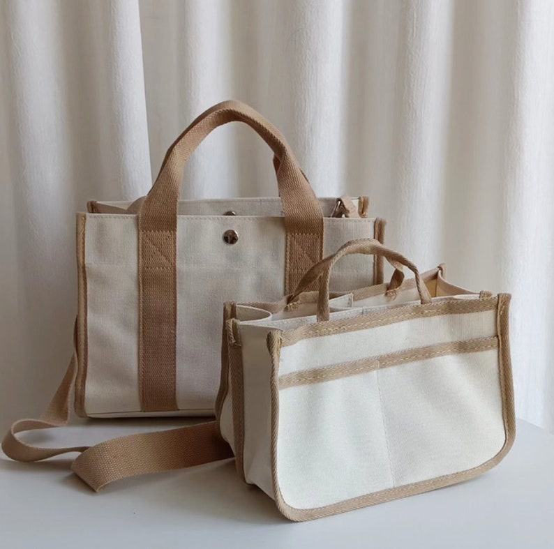 Large Capacity Canvas Bag/handbag/shoulder Bag/simple Canvas Etsy